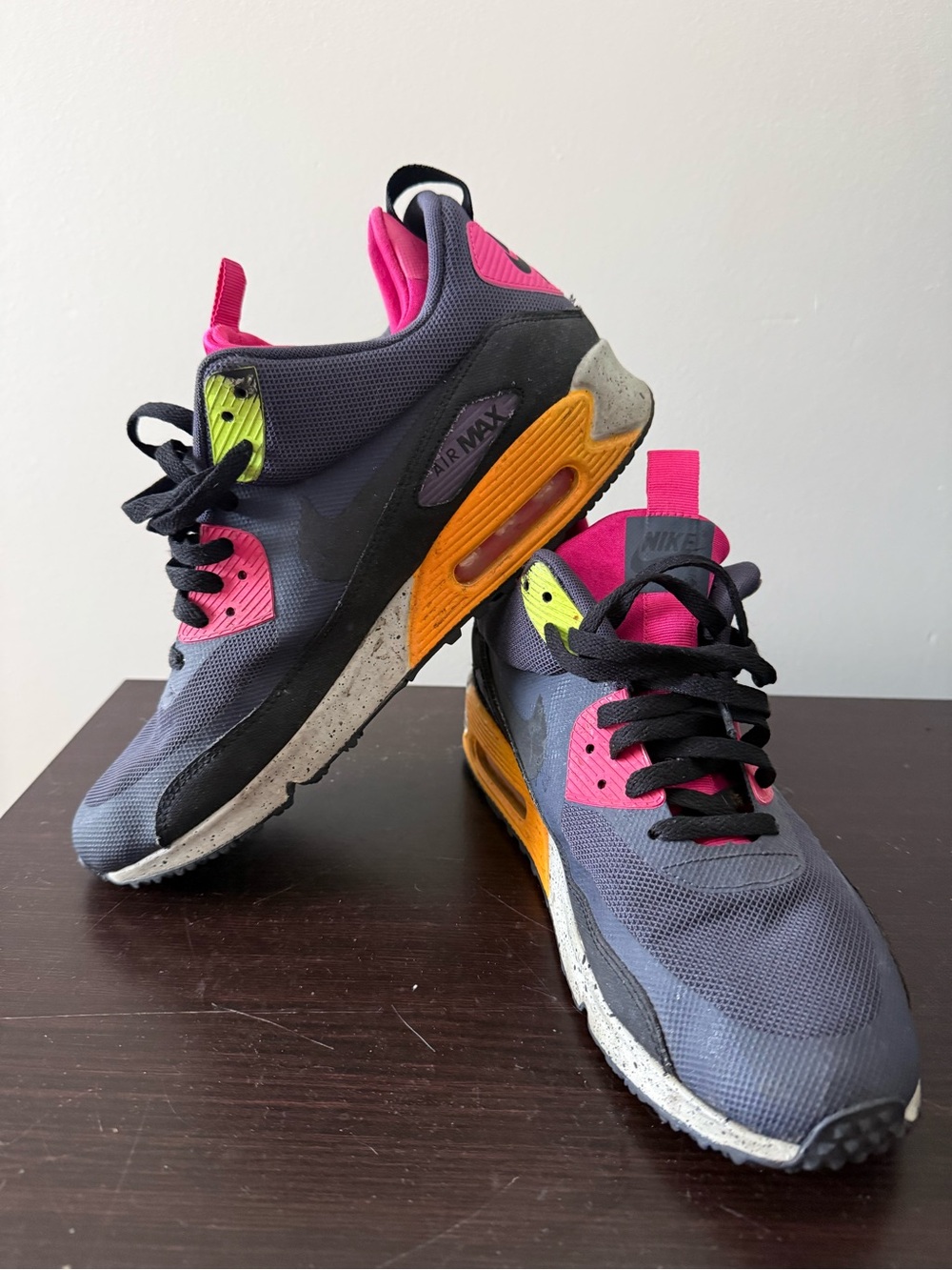Nike Air Max Retro Runner in Grey with Pink & Orange Accents